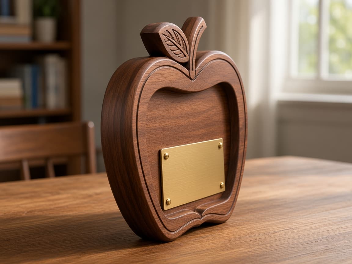 Teacher Appreciation Plaque design concept, side view